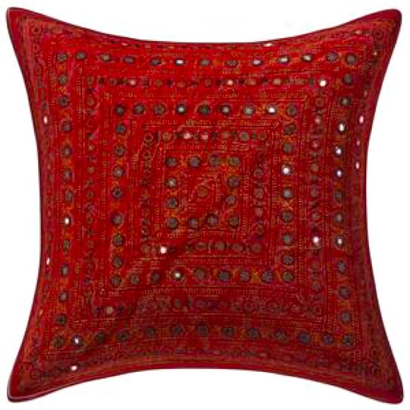 New Dark Red Embroidered Covers (Set of 2) ♥️ - Picture 1 of 11